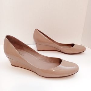 Cole Haan Air Talia Wedge Taupe Patent Lthr 9US